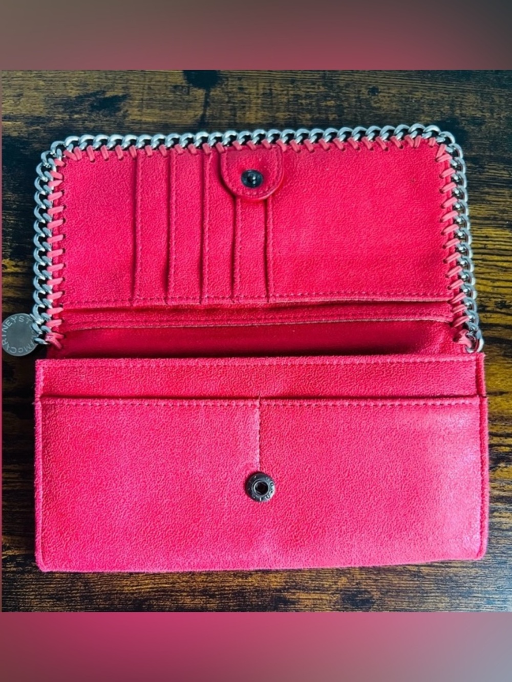 Stella McCartney- AUTHENTIC 🍀 Pink Falabella Long Wallet - Picture 3 of 5